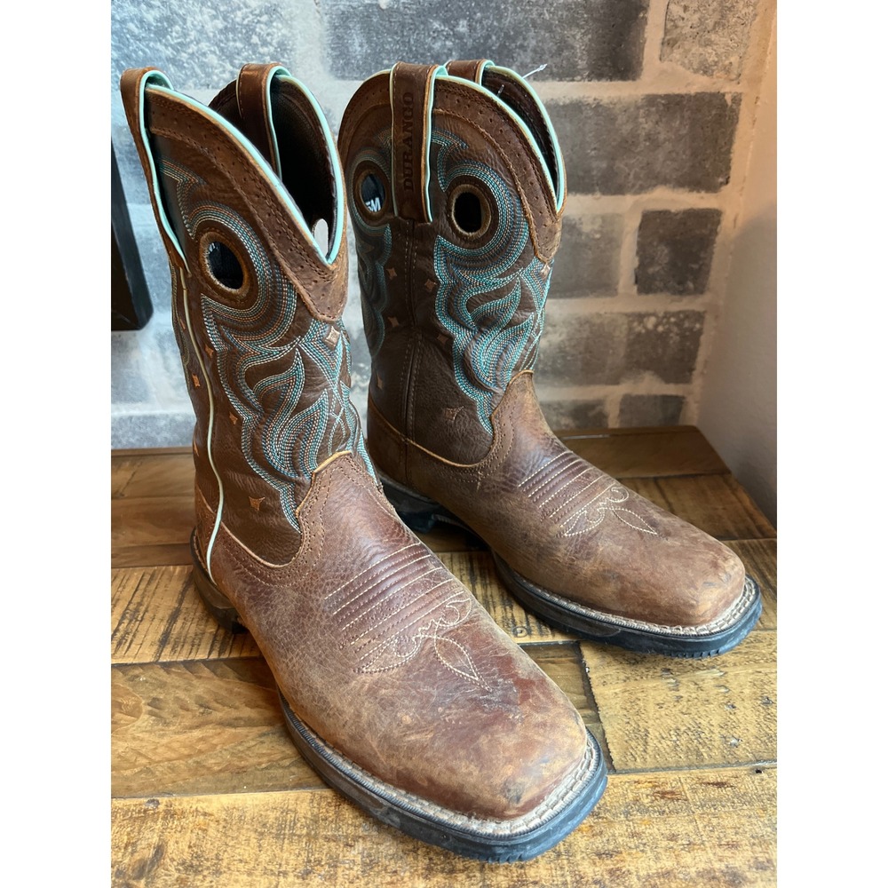 Durango Women's 10 ST/WP Rugged Tan Square Toe Western Boots Size 6.5M‎